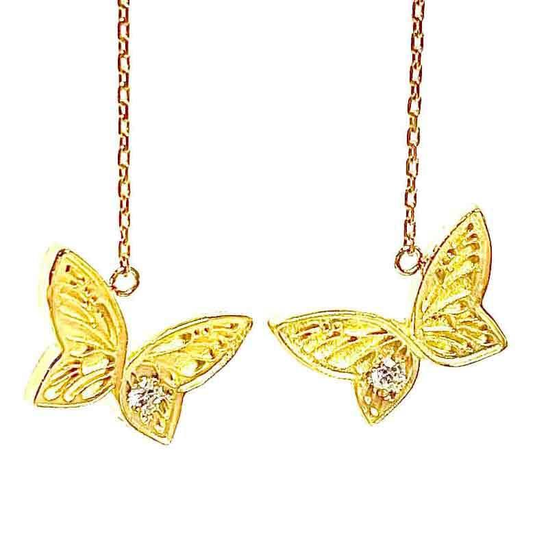 Flying Golden Butterfliesピアス